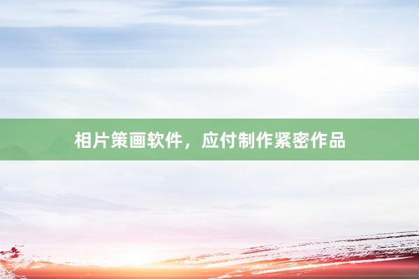 相片策画软件，应付制作紧密作品